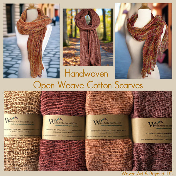 Open Weave Cotton Fringed Scarves - Bohemian Fashion