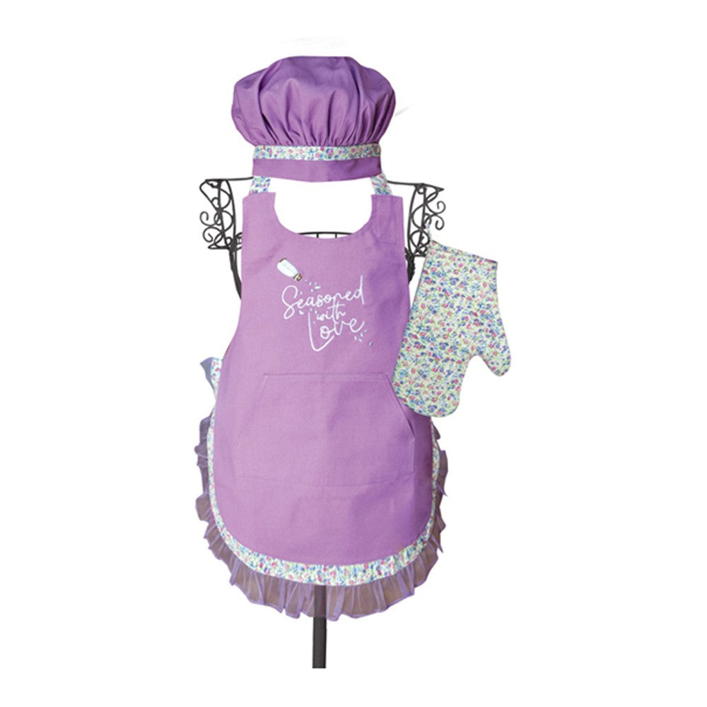 Izzy© Seasoned With Love Child Apron 3 Piece Set
