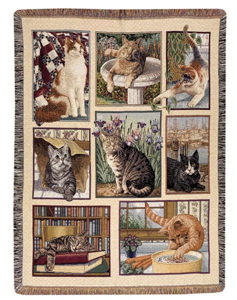 GWAY Throws Esper 猫 Kitty Corner Throw Blanket by Linda Spivey© – Woven Art & Beyond LLC