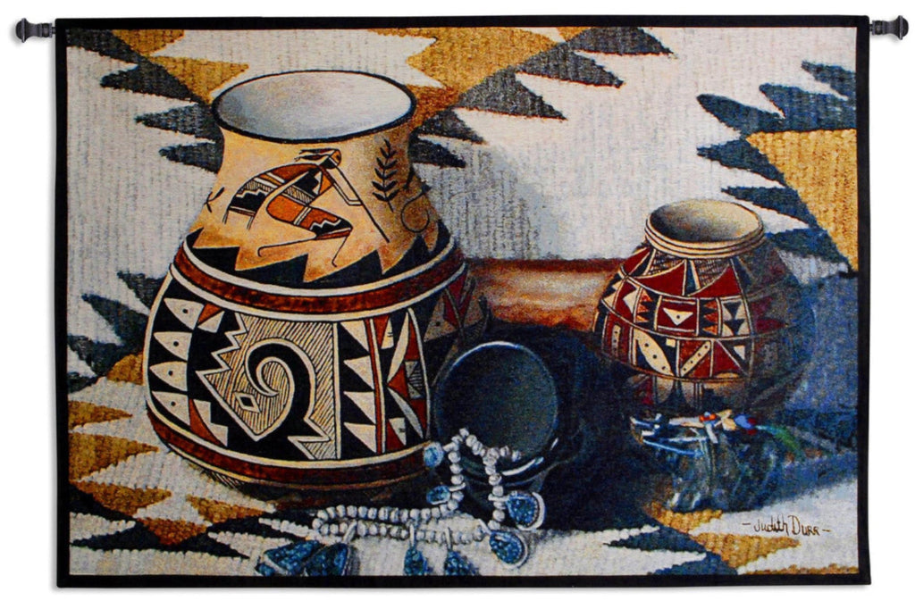 Kokopelli Pot Wall Tapestry by Judith Durr©