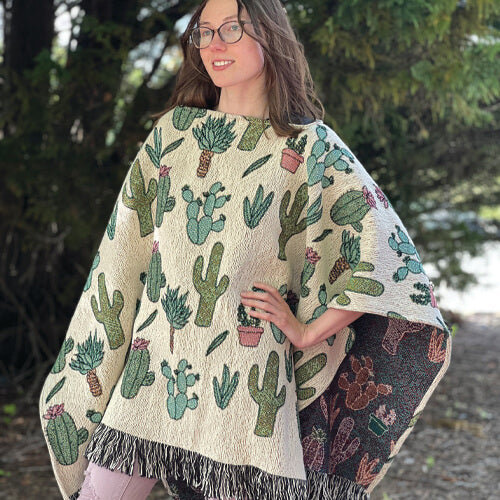 Custom Woven Cotton Poncho w/Your Art