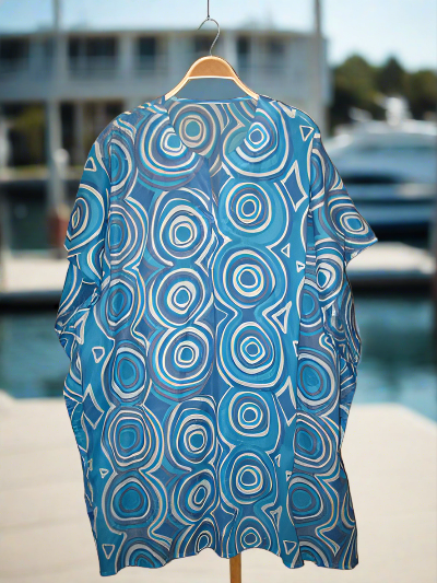 Spiral Butterfly Kaftan - Turquoise/Blue Spiral