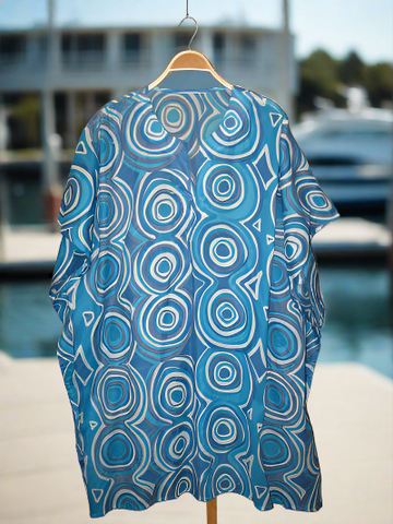 Spiral Butterfly Kaftan - Turquoise/Blue Spiral
