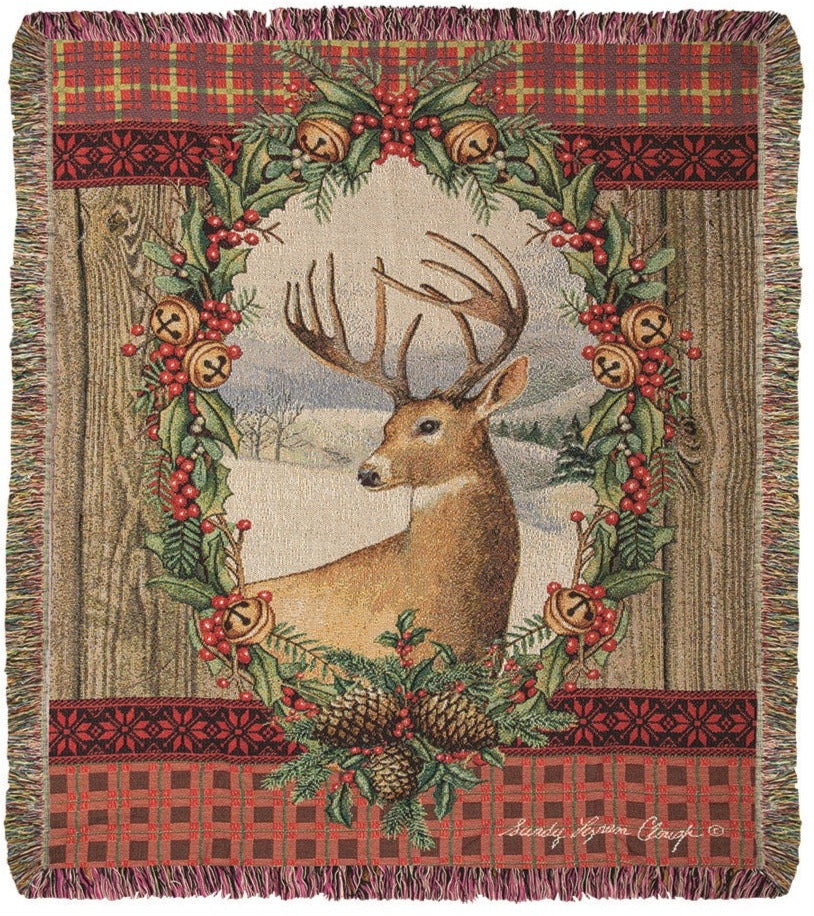 Heaven And Nature Sing Woven Throw Blanket by Sandy Lynam Clough©