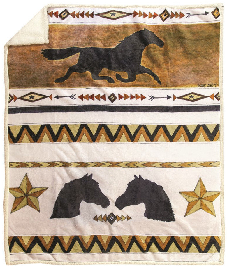 Western Borders Sherpa Fleece Throw