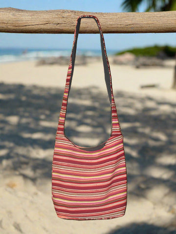 Striped Cotton Canvas Bag - Multicolor Red II