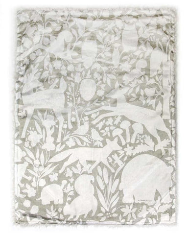 Izzy™ Burlap Woodland Fleece Baby Blanket w/Faux Fur Backing by Susan Winget©