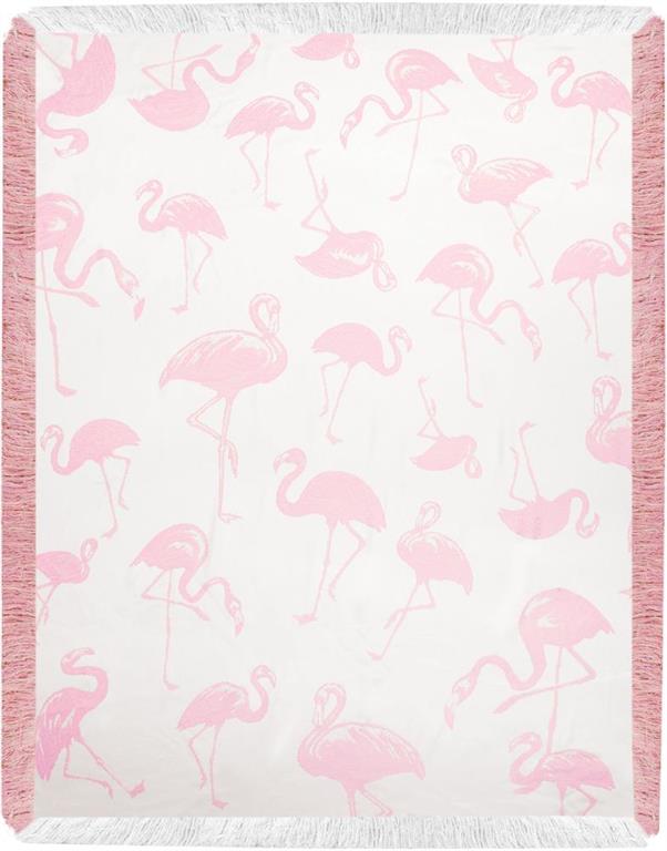 Pink Flamingo Toss Rayon Throw