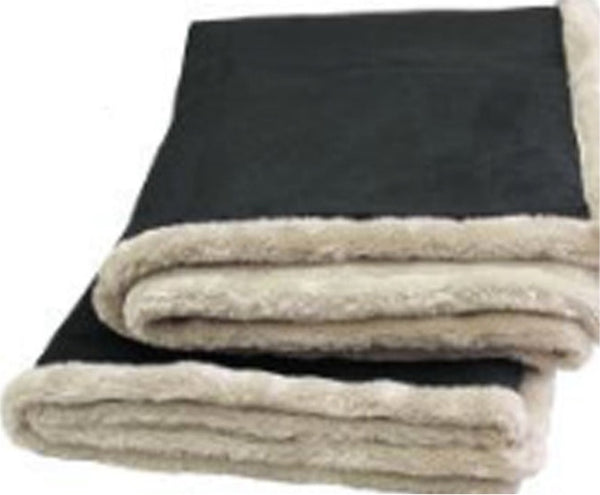 Arctic Throw - Black Faux Leather reversed Pearl Faux Fur|Decorating Option