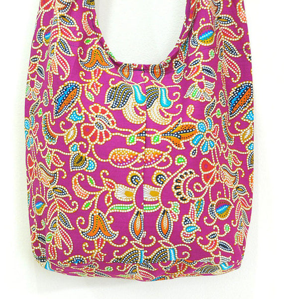 Boho Sling Bag Large - Violet Fantasy Floral Large