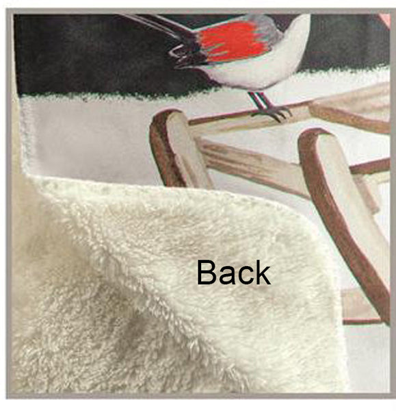 Northwoods Santa Sherpa Fleece Throw by Rozanne Priebe©