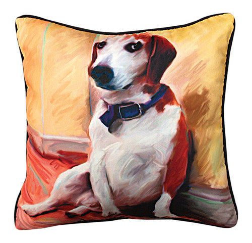 Being a Beagle Pillow by Robert McClintock -