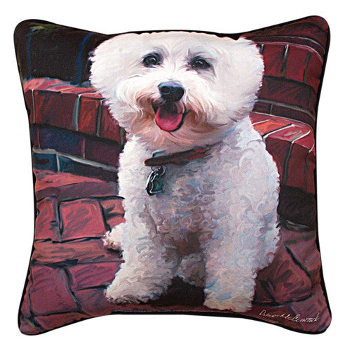 Glam Dog Bichon Pillow by Robert McClintock - 
