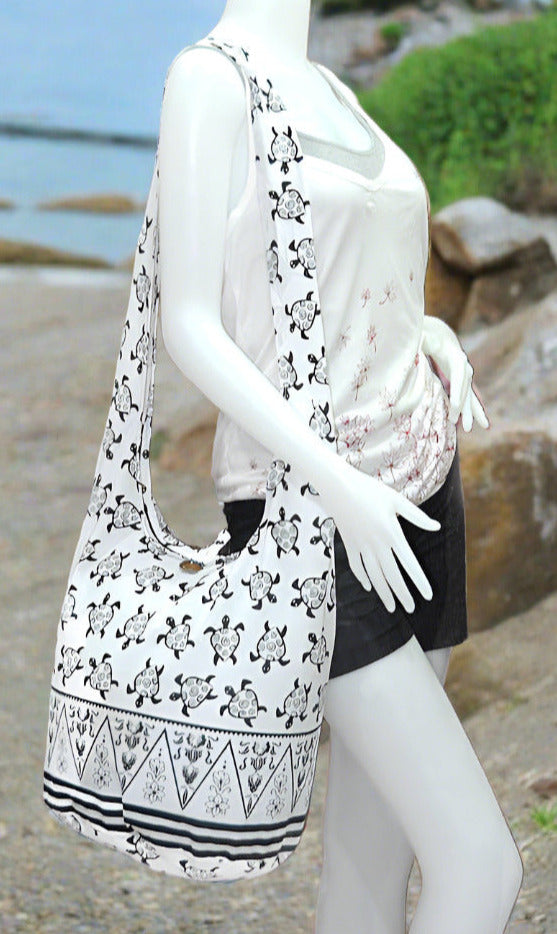 Boho Sling Bag Large - Turtle White