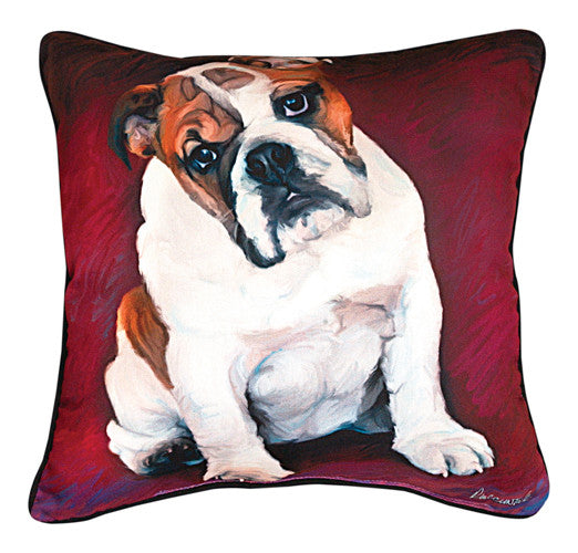 Bulldog Baby Pillow by Robert McClintock -