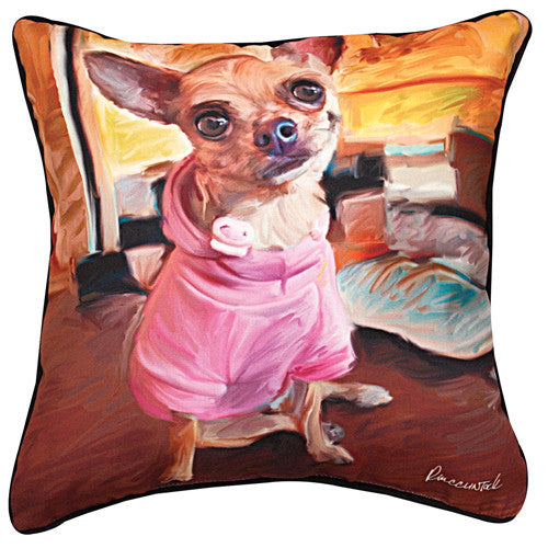 Chihuahua Bella Pillow by Robert McClintock -