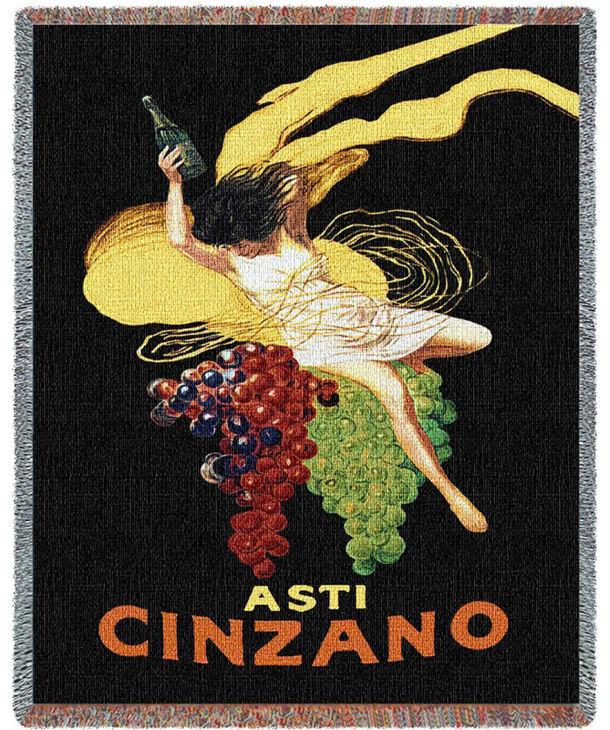 Cinzano Woven Cotton Throw Blanket by Leonetto Cappiello©