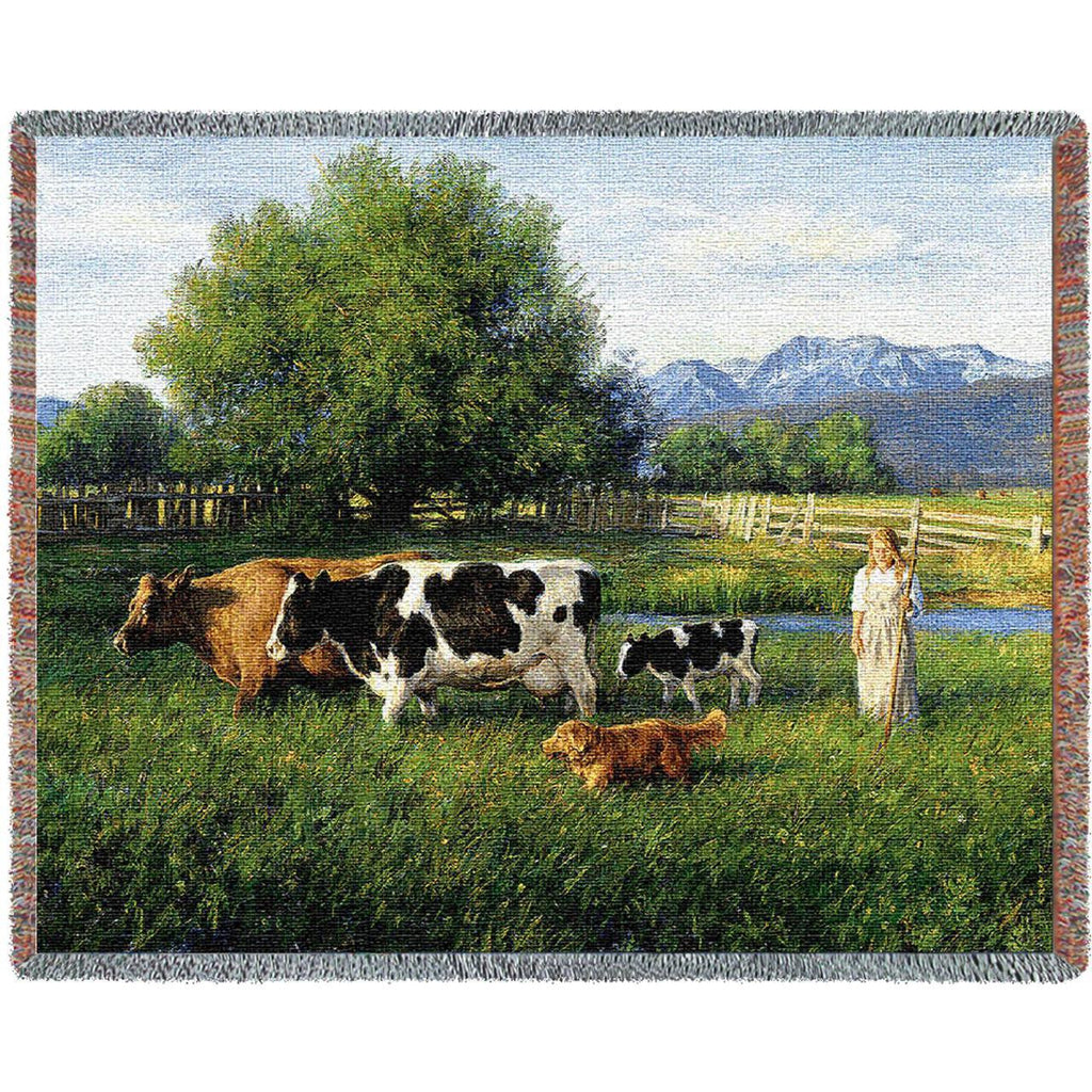 Country Girl Woven Throw Blanket by Robert Duncan© -
- 2