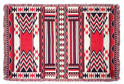 Debra Sparrow© "Morning Star" NW Native Art Tapestry Cotton Throw Blanket