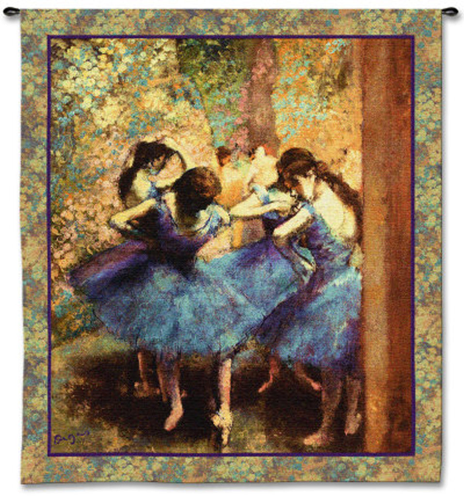 Edgar Degas© Dancers In Blue Wall Tapestry -