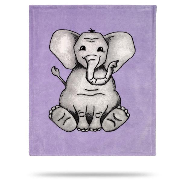 Baby Elephant Purple Denali Microplush™ Baby Blanket