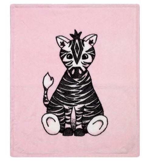 Baby Zebra Pink Denali Microplush™ Baby Blanket