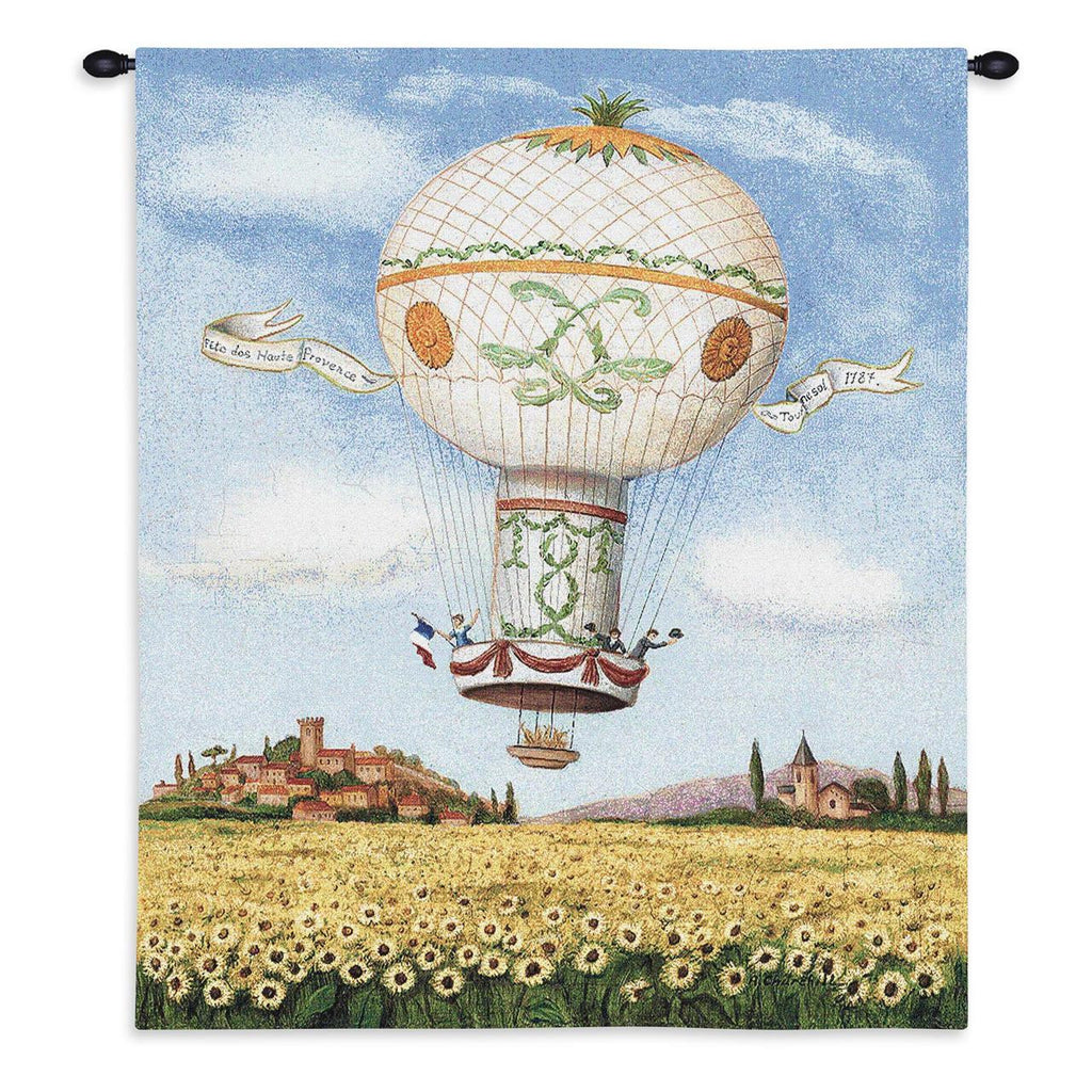 Flight Over Sunflowers Wall Tapestry by Alexandra Churchill©