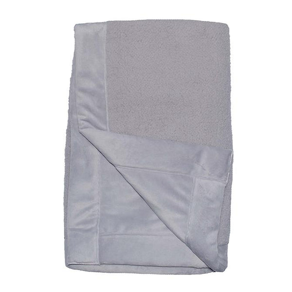 Satin Trimmed Plush Fleece Reverse Velour Baby Blankets|2Colors