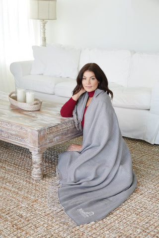 Gray Herringbone Throw Blanket|Decorating Options