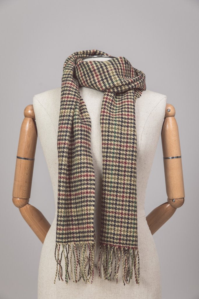 Foxford Lambswool Scarf - Stonehall Houndstooth - Ireland