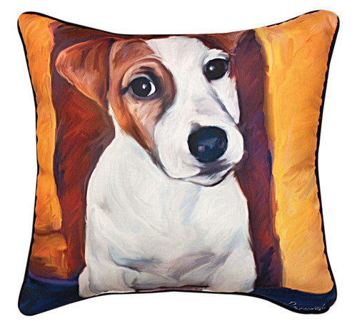 Baby Jack Russell Pillow by Robert McClintock - 
