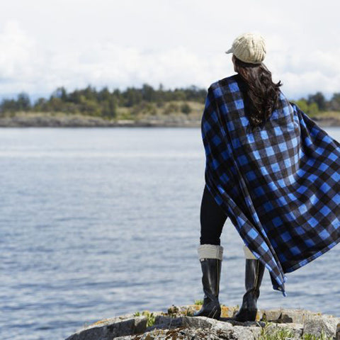 Blue-Black Buffalo Check Velura™ Cabin Throw|60x70|Decorating Option
