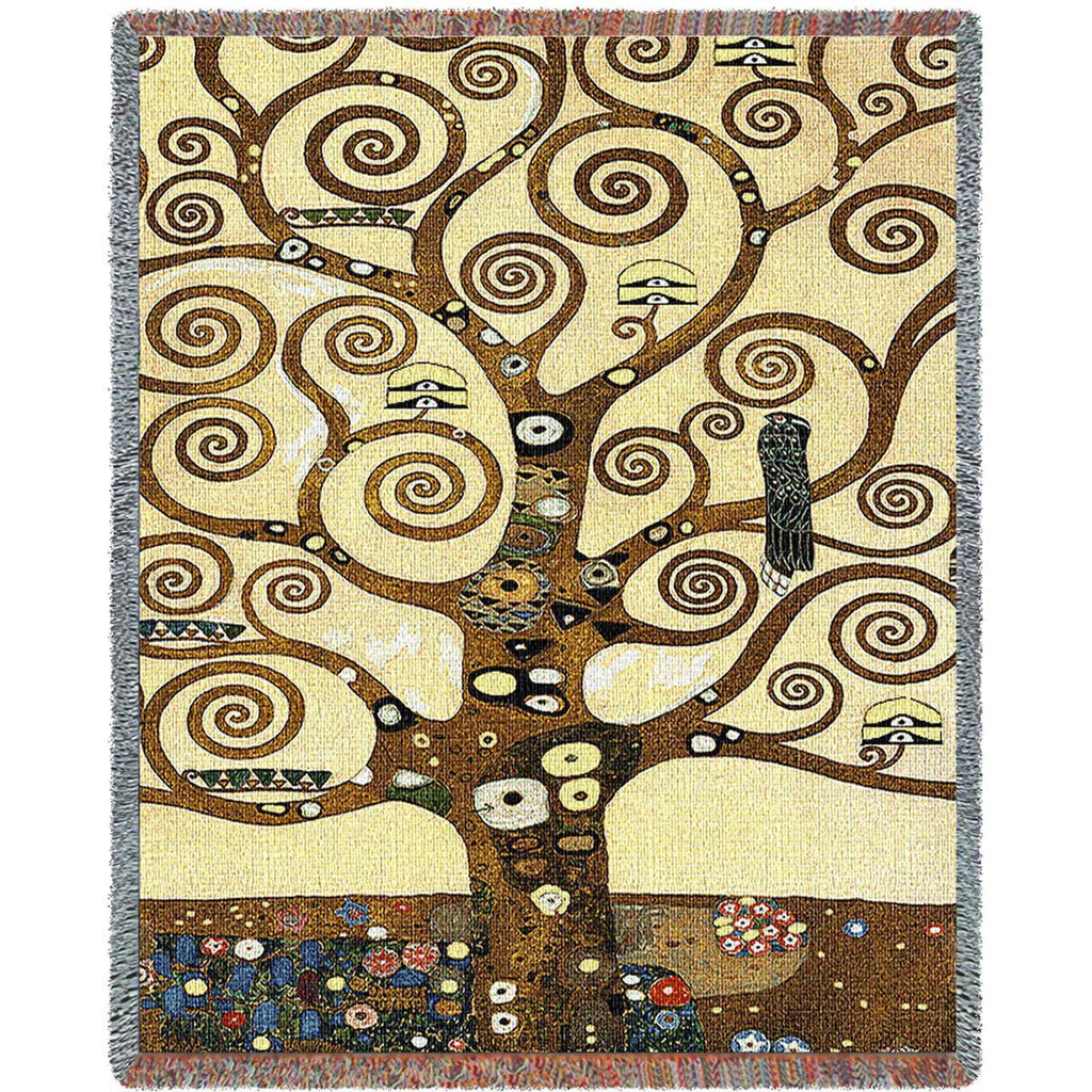 Gustav Klimt© Stoclet Frieze Tree of Life Woven Throw Blanket -