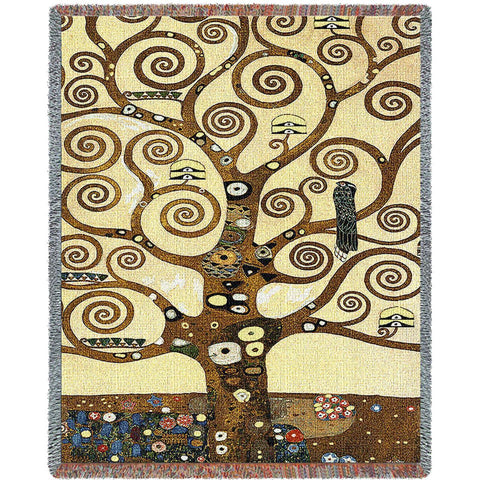 Gustav Klimt© Stoclet Frieze Tree of Life Woven Throw Blanket -