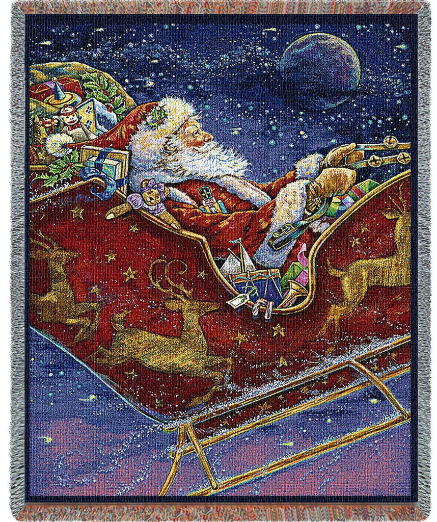 Midnight Ride Woven Throw Blanket by Donna Race© -