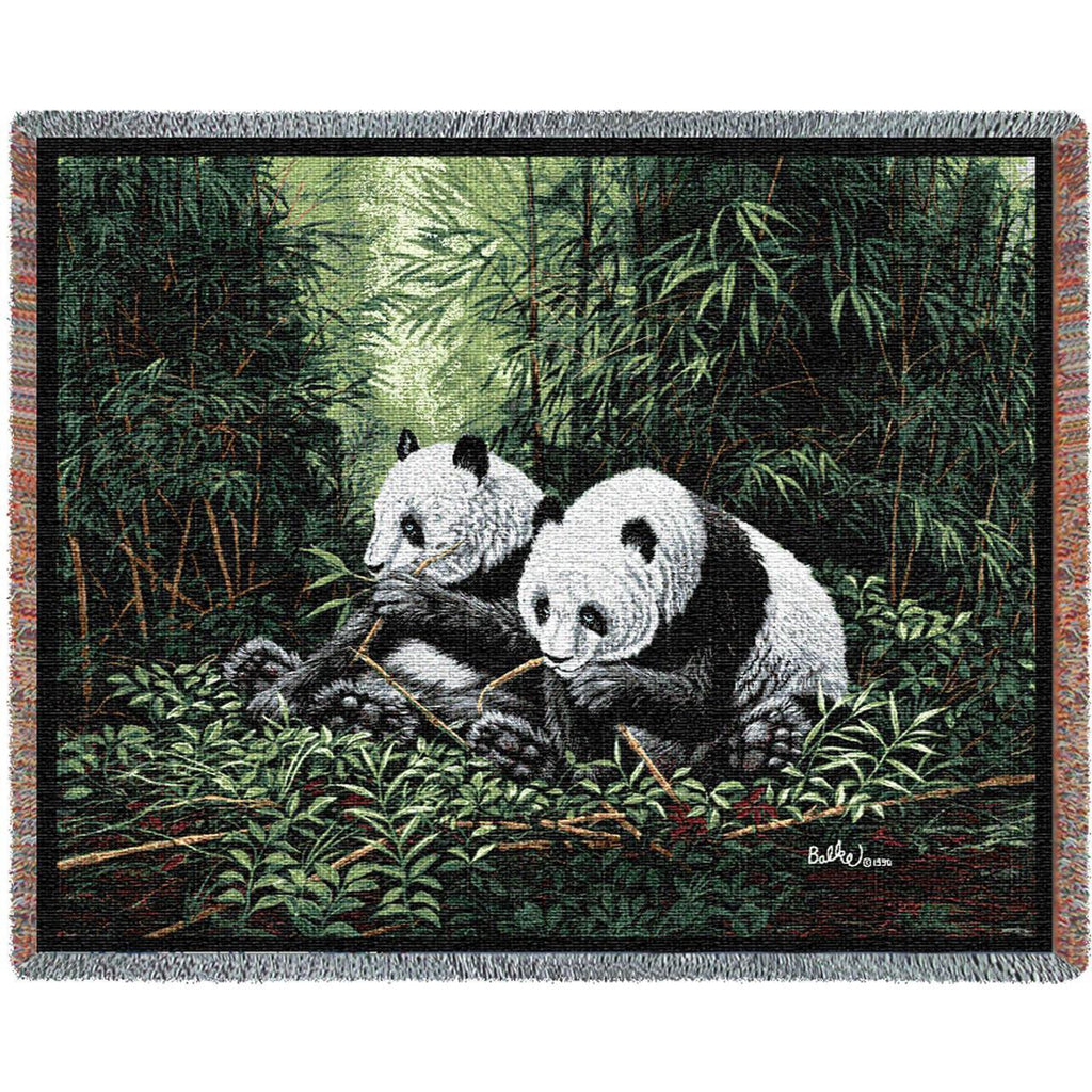Pandas Throw Blanket by Don Balke© -