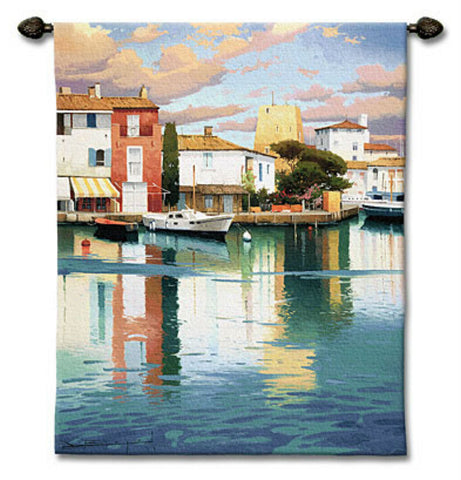 Harbor At Morning Light Wall Tapestry by Ramon Pujol© -