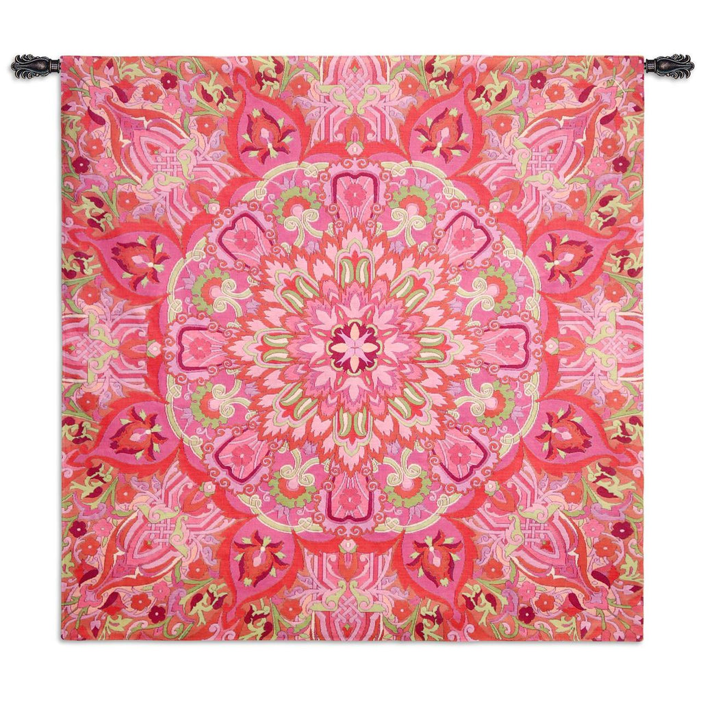 Rangoli Raspberry Wall Tapestry by Julianna James©