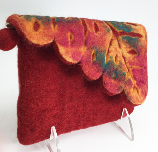 Nuno Felted Wool Leaf Coin Purses One-Of-A-Kind