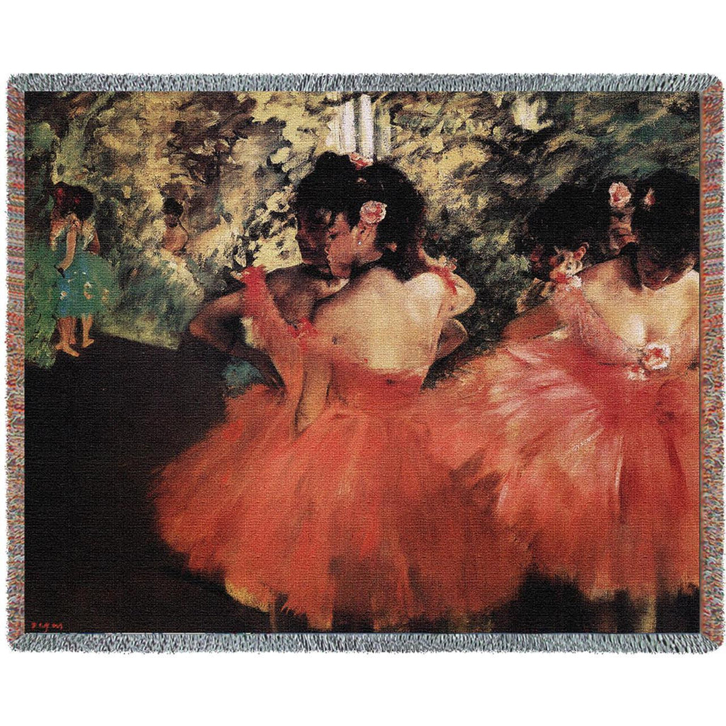 Edgar Degas© Dancers In Pink Woven Throw Blanket -