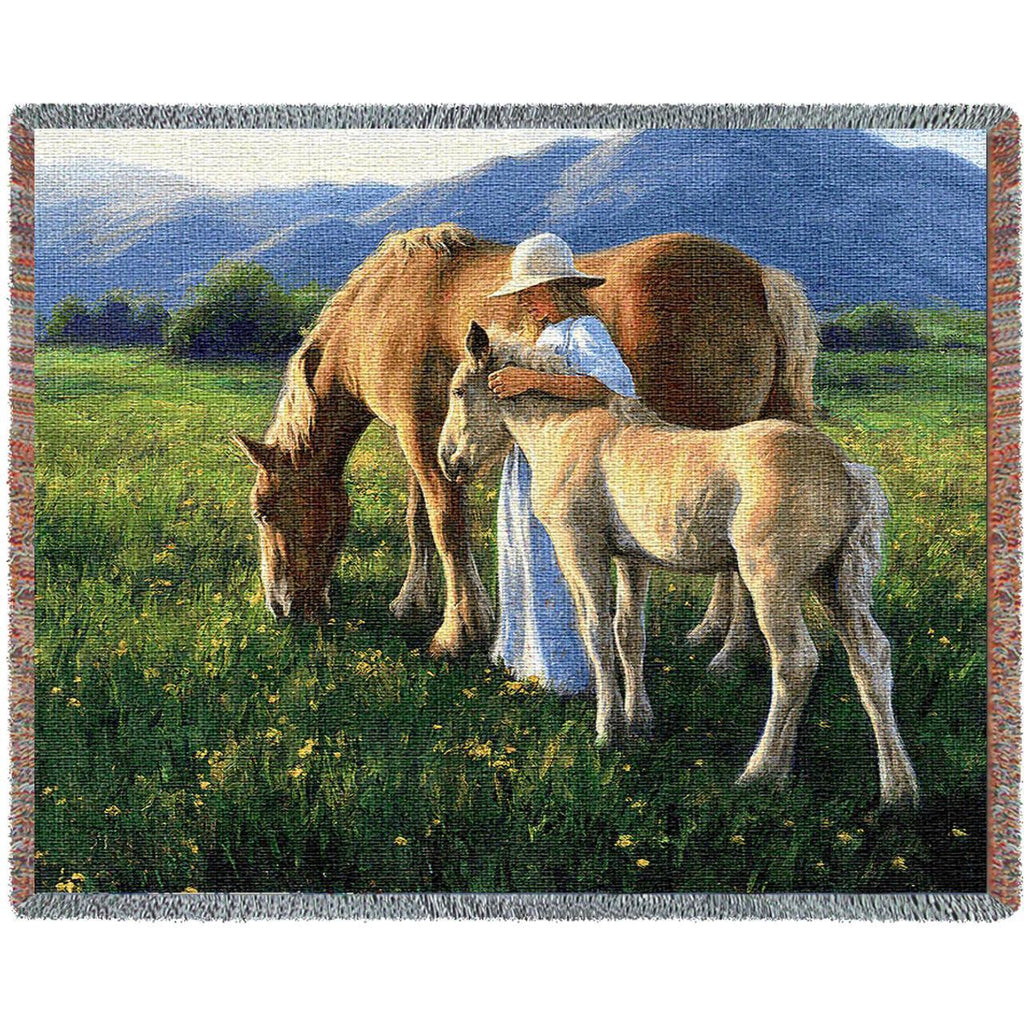 Beautiful Blondes Woven Throw Blanket by Robert Duncan© -