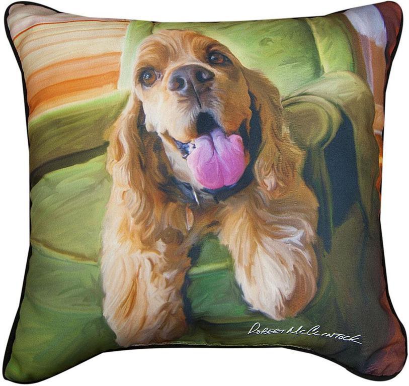 Cocker Smile Pillow by Robert McClintock©