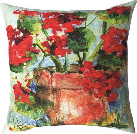 Geranium Indoor-Outdoor Pillow by Rozanne Priebe©