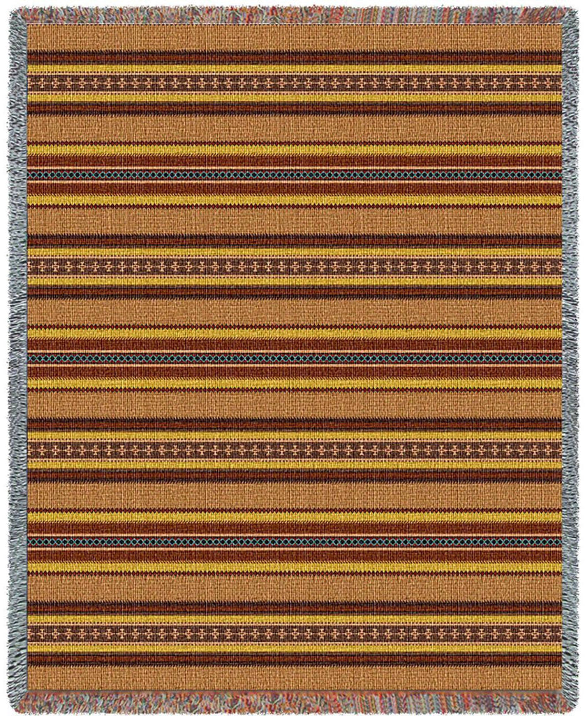 Southwest Saddle Blanket Clay Woven Throw Blanket -