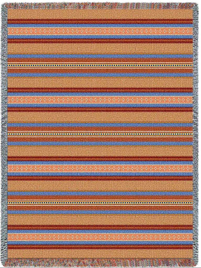 Southwest Saddle Blanket Sky Woven Throw Blanket -