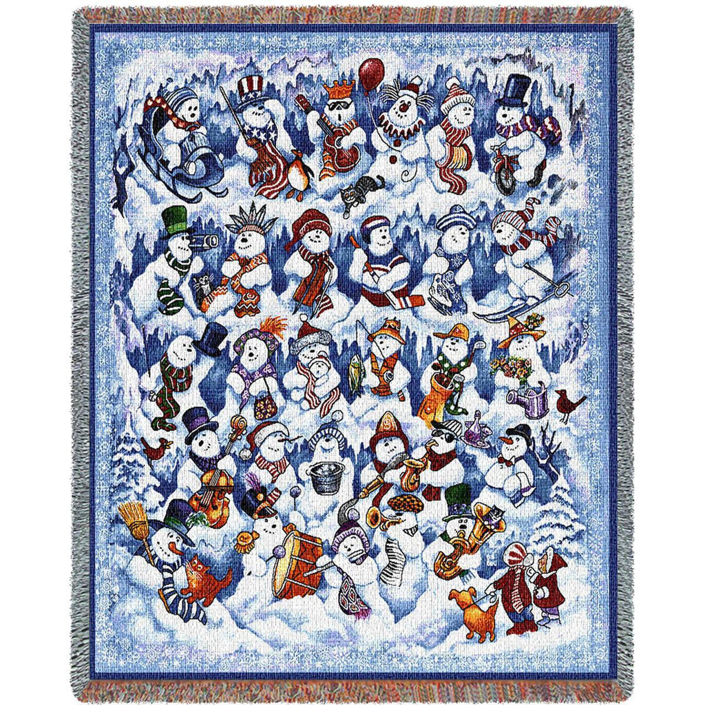 Snow Folks Woven Throw Blanket -