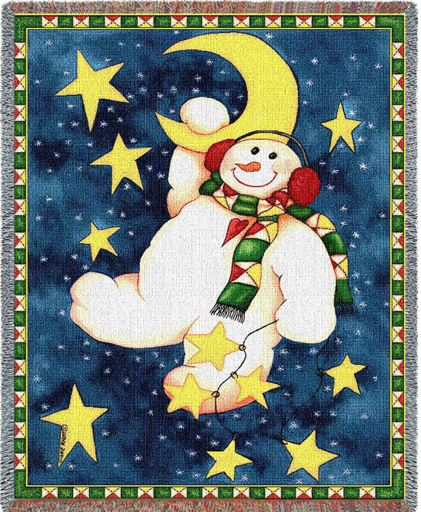 Hanging On The Moon Woven Throw Blanket -