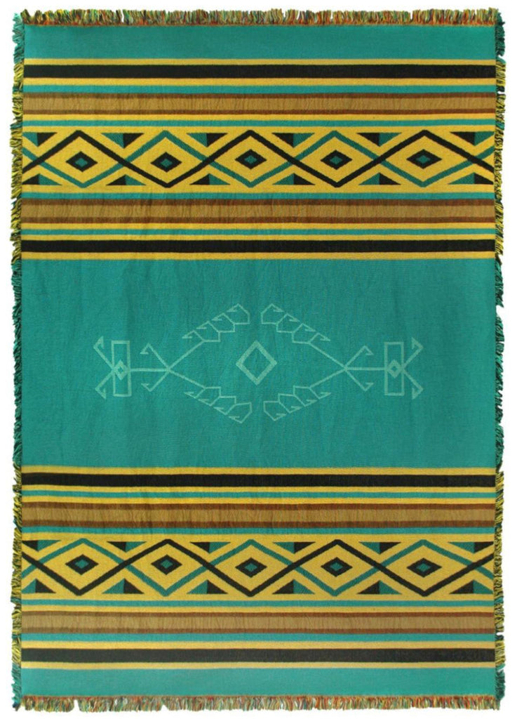 Southwest Desert Rain Woven Cotton Throw Blanket