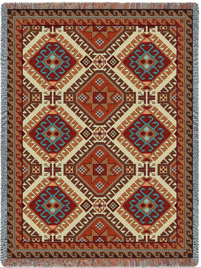 Southwest Kilim Woven Cotton Throw Blanket