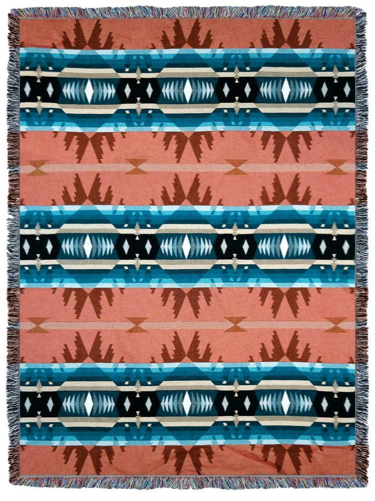 Southwest Cimarron Agate Woven Cotton Throw Blanket